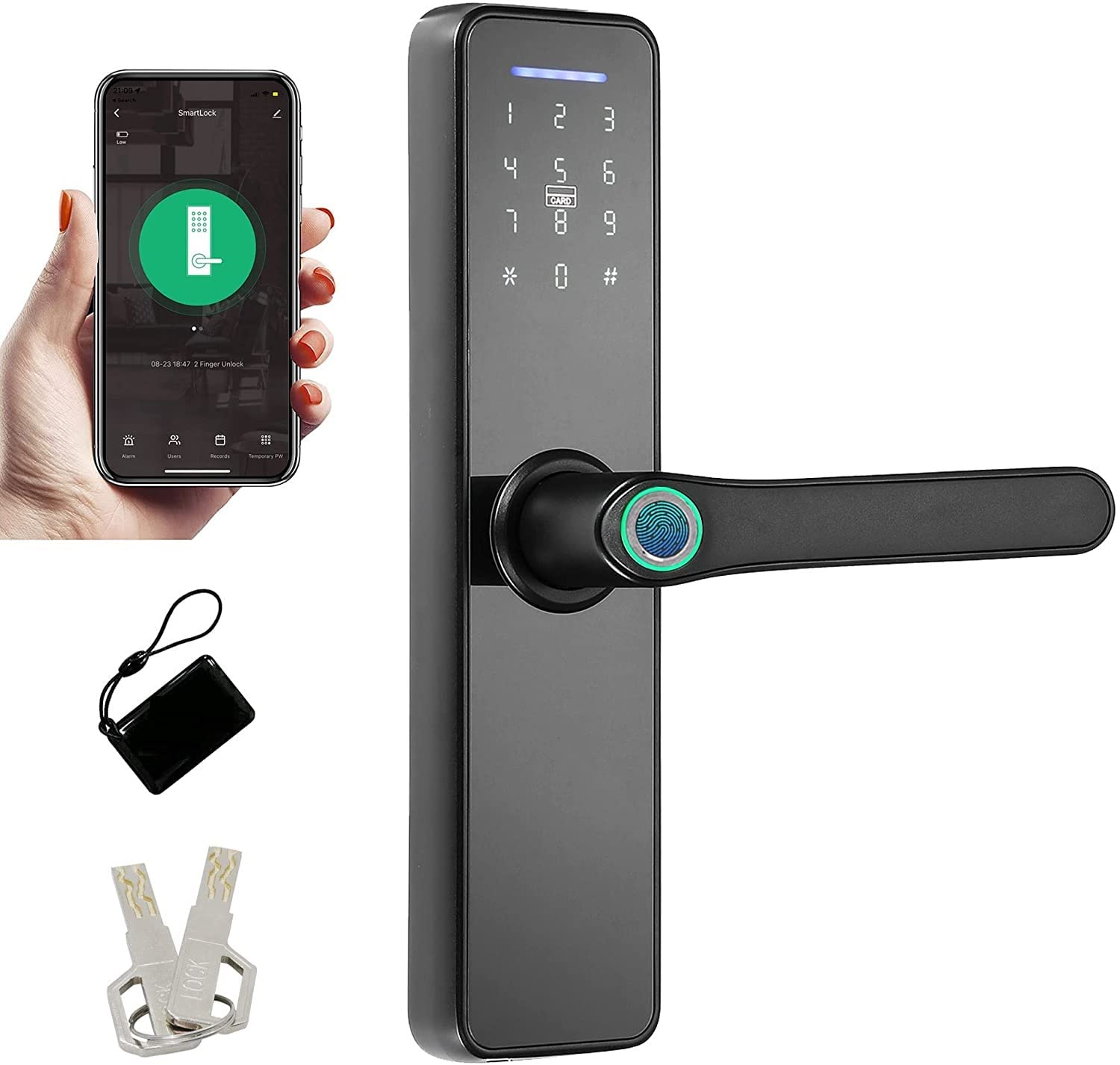 Wifi Tuya Smart Door Lock Fingerprint Digital Password Lock
